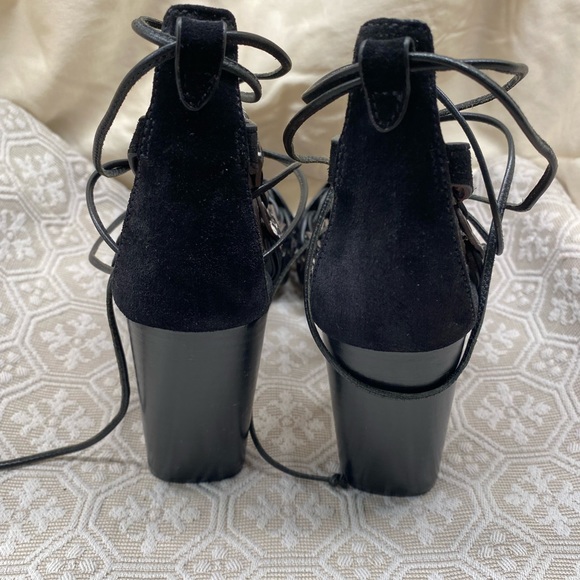 Coach Black Lace Up Heel Sandal size 6.5 - Picture 5 of 7